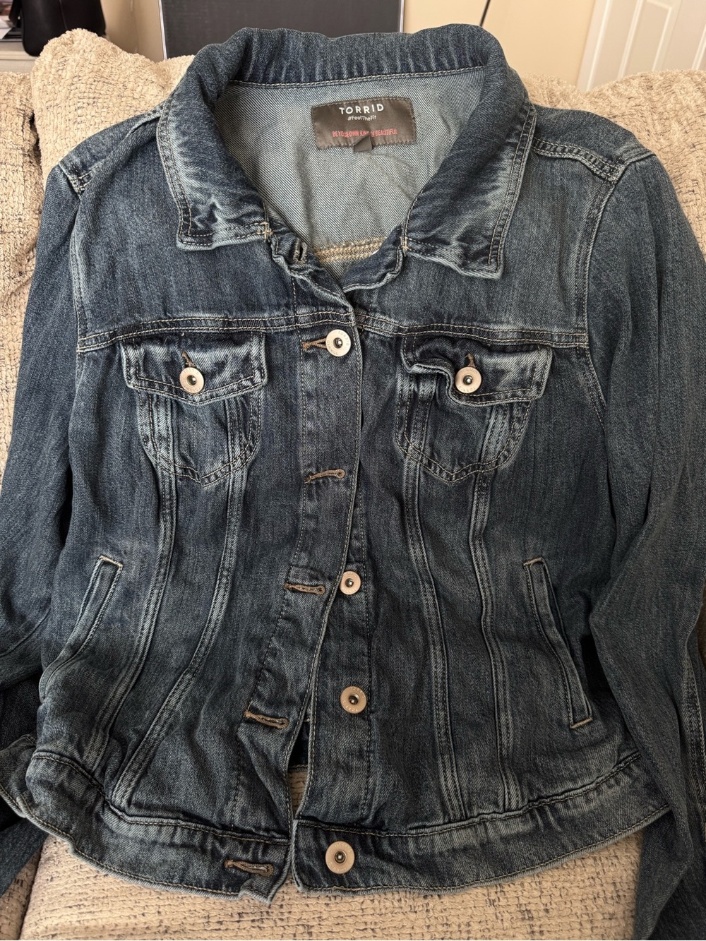 torrid faded blue denim jacket